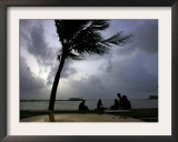 Visitors Sit by the Sea in Bombay, India, July 16, 2006 Framed Photographic Print by Gurinder Osan