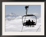 People on the Magic Mile Ski Lift at Timberline Lodge on Mount Hood, Oregon, August 16, 2006 Framed Photographic Print by Don Ryan
