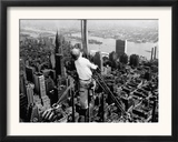 Construction for the Empire State Building's New 217 Foot Multiple Television Tower Framed Photographic Print