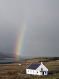 Village Church with Rainbow in Background Photographic Print by Sean Caffrey
