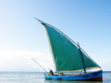 Dhow Sailing Off Coast of Vilanculos Photographic Print by Oliver Strewe