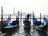 Gondolas and Gondolier with Church of San Giorgio Maggiore Photographic Print by Ruth Eastham & Max Paoli