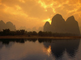 Limestone Karst Formations Along the Li River at Yangshu Photographic Print by Mark Kirby