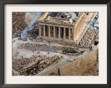 Visitors are Seen Outside the Ancient Parthenon Temple Framed Photographic Print