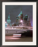 A Car Rides by the Moscow Kremlin Framed Photographic Print