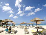 Umbrellas on Beach Photographic Print by Austin Bush