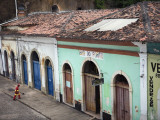 Garbage Man Cleaning Street in Historic Centre in Sao Luis Photographic Print by Viviane Ponti