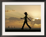 Sunset Walker, Honolulu, Hawaii Framed Photographic Print by Marco Garcia