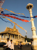 Motorbike and Streamers in Front of Royal Palace Photographic Print by Antony Giblin