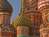 Coloured Walls and Domes of St Basils Cathedral (Pokrovsky Cathedral) in Red Square Photographic Print by Tim Makins