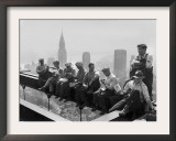 Construction Workers Take a Lunch Break on a Steel Beam Atop the RCA Building at Rockefeller Center Framed Photographic Print
