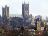 Lincoln Cathedral over Rooftops Photographic Print by Rick Gerharter