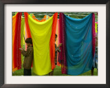 A Washerman with His Children Hang Clothes Framed Photographic Print by Rajesh Kumar Singh