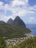 Rooftops of Soufriere and the Pitons Photographic Print by Brent Winebrenner