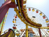 Amusement Rides at Pacific Park, Santa Monica Pier Photographic Print by Lou Jones
