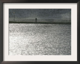 A Man Stands on the Banks of a Small Lake, Munich, on Friday, November 3, 2006. Framed Photographic Print by Christof Stache