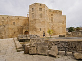 Fragments of Arabic Caligraphy Carving Next to the Cistern in the Palace of the Shirvan Shahs Photographic Print by Tim Makins