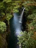 Row Boat and Waterfall in Takachiho Gorge Photographic Print by Shayne Hill