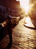 Cobbled Street of Old Town at Sunset Photographic Print by Ryan Fox