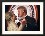 President Clinton Dances with His Wife Hillary at the Veterans Ball Monday Framed Photographic Print
