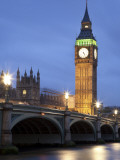 Westminster Parliament across River Themes at Dusk Photographic Print by Sean Caffrey