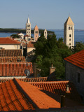 Historic Centre of Rab Town with Rooftops and Four Bell Towers Photographic Print by Ruth Eastham & Max Paoli