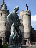Statue of Lange Wapper in Front of Het Steen-The 13th Century Castle. Photographic Print by Bruce Bi