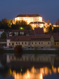 Castle and Houses Reflected in Drava River Photographie par Richard Nebesky