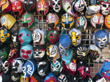 Mexican Wrestling Masks for Sale on South Vanness Avenue and 24th Street Photographic Print by Sabrina Dalbesio