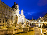 Fontana Del Moro and Church of Sant'Agnese in Agone at Piazza Navona Fotografie-Druck von Richard l'Anson