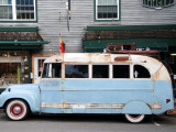 Old Bus Touring the Country Stops in Bar Harbour Photographic Print by Peter Ptschelinzew