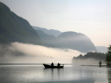 Two Fishermen in Boat on Lake Bohinj (Bohinjsko Jezero) Photographic Print by Ruth Eastham & Max Paoli