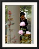 National Security Adviser Condoleezza Rice Listens to President Bush Speak About Cuba Framed Photographic Print
