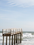 Boardwalk Which Used to Cross over a Sand Dune Which No Longer Exists Due to Hurricane Ida Photographie par Peter Ptschelinzew