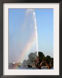 A Rainbow is Seen Behind Alster Lake in Downtown Hamburg, Northern Germany, September 12, 2006 Framed Photographic Print by Fabian Bimmer