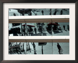 A Street Scene is Reflected off the Glass Surface of a Modern Office Building in Beijing, China Framed Photographic Print
