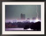 Lighting Strikes in Downtown Denver Framed Photographic Print