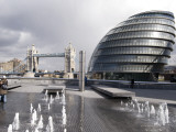 City Hall with Tower Bridge in Background Photographic Print by Rick Gerharter