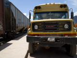Bus Truck Waiting at Train Station Fotografie-Druck von Sabrina Dalbesio
