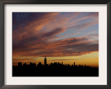 The Empire State Building is the Focal Point of the New York Skyline at Sunrise Framed Photographic Print