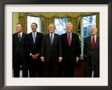 President-elect Barack Obama with All Living Presidents, January 7, 2009 Framed Photographic Print