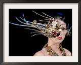 Model Displays a Creation by Pastry Chef Kotatsu Kanda During the Tokyo Sweets Collection 2009 Framed Photographic Print