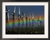 Rainbow is Visible Looking West from Palm Springs, California Framed Photographic Print