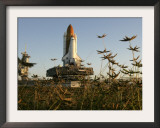 Space Shuttle Discovery at the Kennedy Space Center at Cape Canaveral, Florida, November 9, 2006 Framed Photographic Print by John Raoux