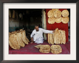 Baker Arranges Breads at His Shop in Kandahar Province, South of Kabul, Afghanistan Framed Photographic Print