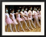 Children Learning Ballet Lessons Wear Masks Framed Photographic Print
