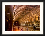 Visitors Examine the Sculptures and Frescoes of the Antiquarium Hall in Munich, Germany Framed Photographic Print