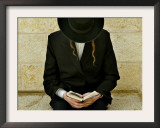 Ultra-Orthodox Jew Prays at the Western Wall in Jerusalem's Old City Framed Photographic Print