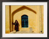 Beggar Girl Waits for Pilgrims Coming to Pray in Graveyard behind Sakhys Shrine, Kabul, Afghanistan Framed Photographic Print