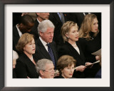 Former President Clinton Sings at a State Funeral Service for Former President Gerald Ford Framed Photographic Print by Ron Edmonds